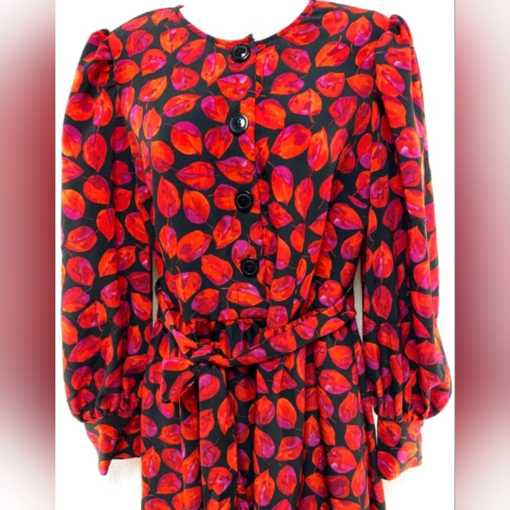 Women's Who What Wear Dress Leaves Black and Red